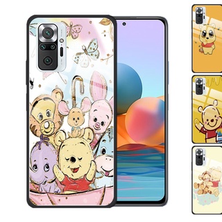 Xiaomi Redmi Note 10 5G 10S Pro 9S Redmi 9A 9 8 9T Cartton Winnie the Pooh Tempered Glass Cover Anti-Scratch Phone Case