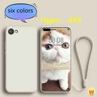 เคส Oppo A83 ปลอกฟรีเชือกเส้นเล็ก + เคสโทรศัพท์ ซิลิโคน TPU แฟชั่น เรียบง่าย นิ่ม