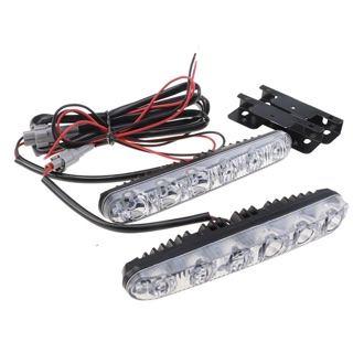 DRLไฟเดย์ไลท์ 6LED 108 สีขาว DC12V ไฟเดย์ไลท์อัตโนมัติ LED Daylight Universal