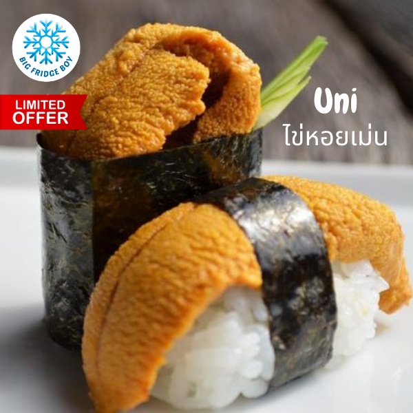 ไข่หอยเม่น-ไข่อูนิ-urchin-uni-อูนิ-เซตไข่หอยเม่นญี่ปุ่น-แช่แข็ง-ละลายแล้วทานได้เลย-size-100-กรัม-แพ๊ค-l-bigfridgeboy