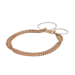 A.CEMI Circle Chain Bracelet สร้อยข้อมือเงินแท้ ชุบทอง 18K โรสโกลว์