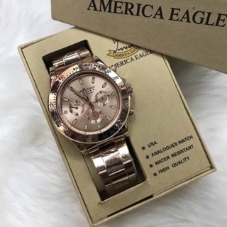 💰 ราคาเรือนละ 550.-ค่ะ 💰  ⏰ AMERICA EAGLE แท้ ⏰ กันน้ำ 100% - นาฟิกาสายเลส  - ขนาดหน้าปัด 40 mm 🎉 สินค้า มีถ่านสำรอง