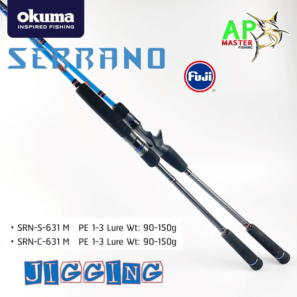 คันจิ๊ก-okuma-serrano-63ฟุต-ท่อนเดียว-pe-1-3-lure-wt-90-150g-คันjigging-okuma