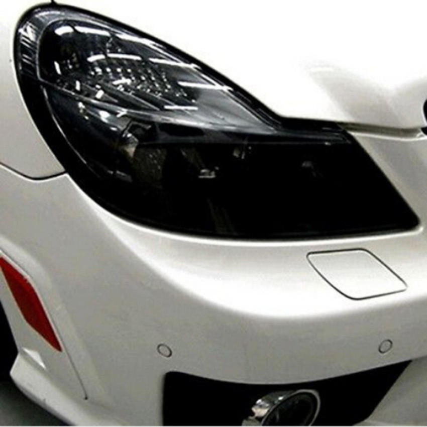 ฟิล์มติดโคมไฟรถยนต์-สติกเกอร์-หุ้มโคมไฟ-สีรมดำ-40-200-cm