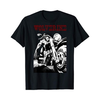 เสื้อยืดวินเทจเสื้อยืด ผ้าฝ้าย 100% พิมพ์ลาย Marvel Wolverine Biker Logan ของขวัญวันเกิด สําหรับผู้ชายS-5XL