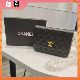 💜กระเป๋าสะพายข้าง Chanel สายไข่มุก งานเกรดดีมากก เป็นคอลเล็กชั่นใหม่ของปีเลย(อุปกรณ์ครบ)💜*พร้อมส่งทุกวัน*