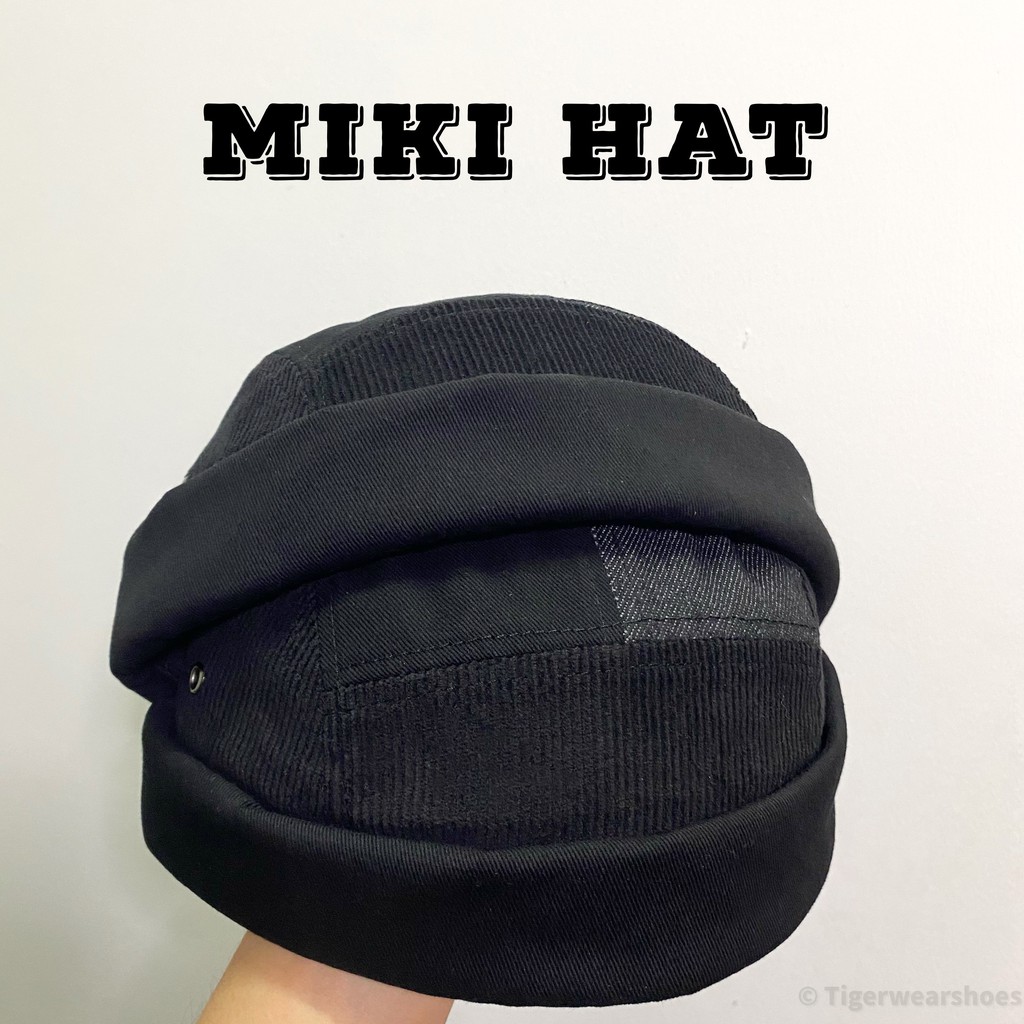 ราคาและรีวิวหมวกมิกิ Miki Hat  ผ้าลูกฟูกผสมcotton หมวกทรงกลม ไม่มีปีก หมวกวินเทจ หมวกแฟชั่น หมวก ผู้ชาย ผู้หญิง มีสายปรับระดับ