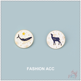 เข็มกลัดรูปปลาวาฬและกวาง - Ins เข็มกลัดแฟชั่น Elk Doodle Enamel Pins 1 ชิ้น