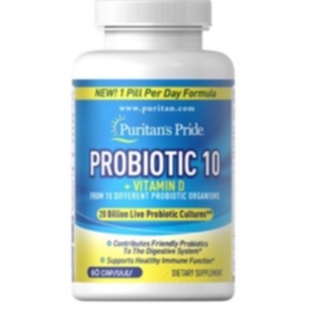 ภาพหน้าปกสินค้าpuritan Probiotic 10 with Vitamin D3 โปรไบโอติก 10 ระบบทางเดินอาหาร ที่เกี่ยวข้อง