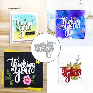 【CHE】&amp;Thinking of You Letter Cutting Die DIY Card Photo Album Decor Embossing Stencil