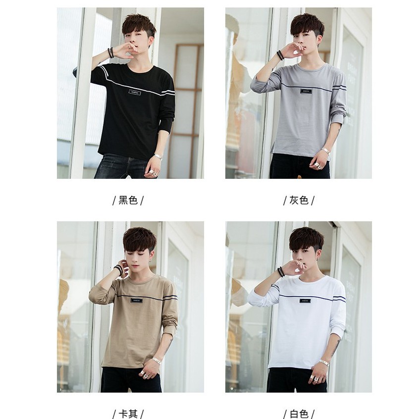 clothing-fashion-เสื้อยืดคอกลม-แขนยาว-ผ้าเนื้อนุ่ม-แต่งสกรีนลายด้านหน้า-รุ่น-860