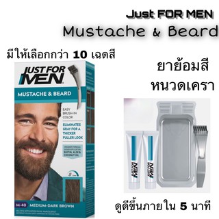 ภาพขนาดย่อของภาพหน้าปกสินค้า(สินค้านำเข้าUSA) ยาย้อมหนวดเคราดำ ย้อมเคราดำ ย้อมหนวดดำ ย้อมสีหนวดเครา ใน 5 นาที สีน้ำดำ Just For Men - Mustache Beard จากร้าน joydiv.shop บน Shopee