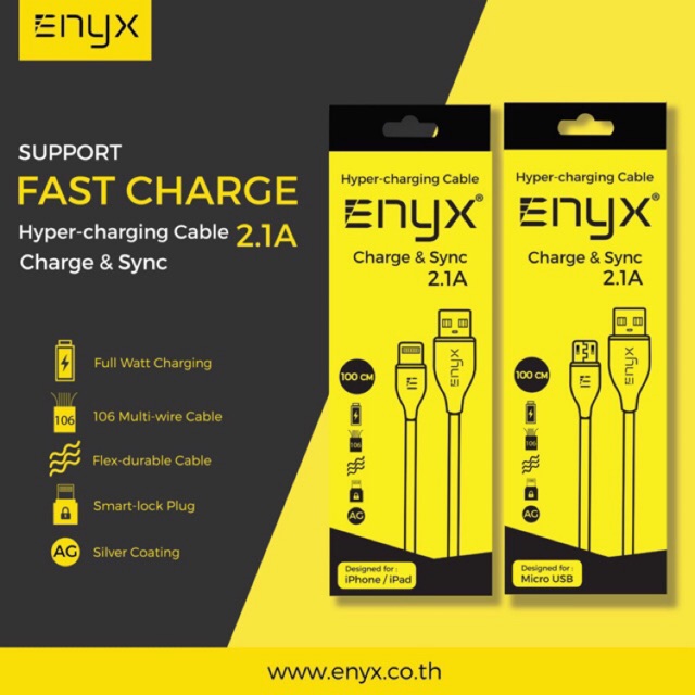 สายชาร์จ-enyx-fast-charge-สายชาร์จ2-1แอมป์-เป็นสายกลม-ชาร์จเร็ว-ของแท้100