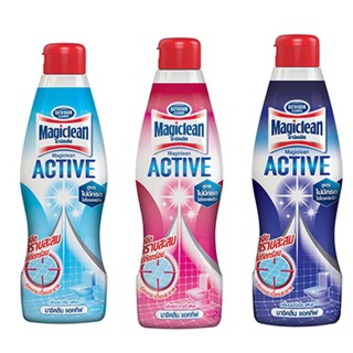 Magiclean Active Bathroom &amp; Toilet Cleaners มาจิคลีน แอคทีฟ ผลิตภัณฑ์ทำความสะอาดห้องน้ำ 750 มล. มี 3 กลิ่น