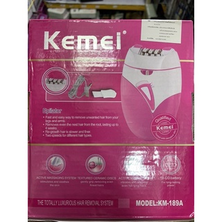ภาพขนาดย่อของภาพหน้าปกสินค้าส่งkerry Kemei KM189A เครื่องถอนขนไร้สาย โกนขนรักแร้ ขนแขนขา ชาร์จไฟผ่าน USB จากร้าน hataikarn.tools บน Shopee