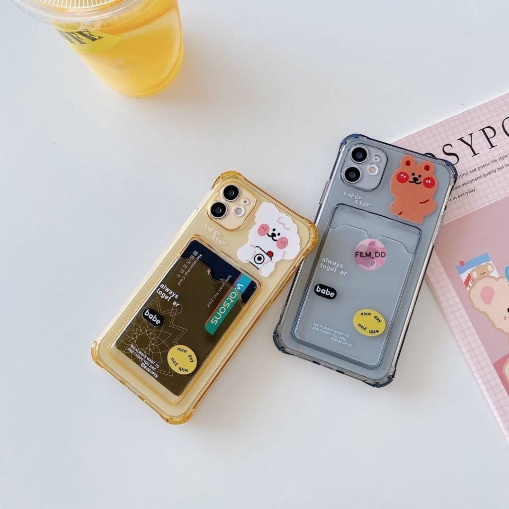 พร้อมส่งในไทย-เคสซิลิโคนใส่บัตรลายการ์ตูน-tpu-นิ่ม-ใช้สำหรับipทุกรุ่น-419