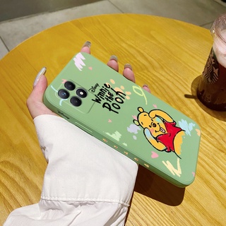 เคส Realme 8i Narzo 50 เคสขอบสี่เหลี่ยม แบบบาง การ์ตูนวินนี่ เดอะ พูห์ ป้องกันเต็มรูปแบบ เคสกันกระแทก