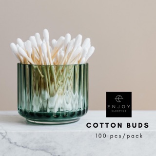 คอตตอนบัด ก้านไม้ รักษ์โลก wooden cotton bud แพคละ 100 ก้าน