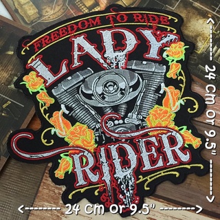 Lady Rider ไบค์เกอร์ ตัวรีดติดเสื้อ อาร์มรีด อาร์มปัก ตกแต่งเสื้อผ้า หมวก กระเป๋า แจ๊คเก็ตยีนส์ Embroidered Iron on P...