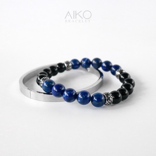 กำไลหินแท้ (Lapis lazuli / Black Onyx) X กำไลสแตนเลส