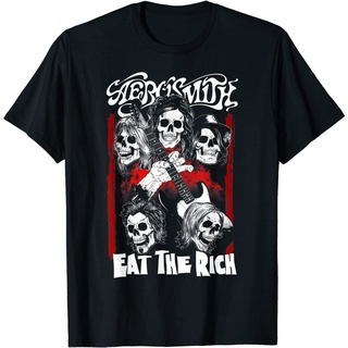 เสื้อยืดโอเวอร์ไซส์เสื้อยืด พิมพ์ลาย Aerosmith Eat the Rich สําหรับผู้ชายS-3XL