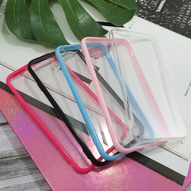 case-vivo-y55-y71-y91-y91i-y95-y91c-พร้อมส่งจากไทย-เคสใส-tpu-เคสนิ่มหลังแข็ง-เคสขอบสี