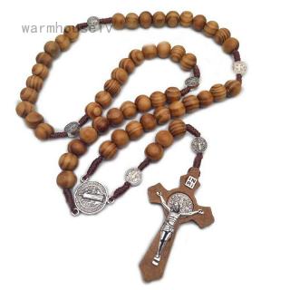 ภาพหน้าปกสินค้าCatholic Wood Rosary Handmade Wooden Cross Necklace Religious Ornaments Nice ที่เกี่ยวข้อง