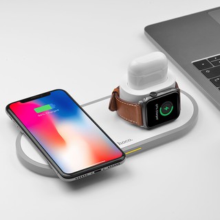 cherry แท่นชาร์จไร้สาย Hoco Wireless charger CW21 Wisdom 3-in-1 tabletop charging dock