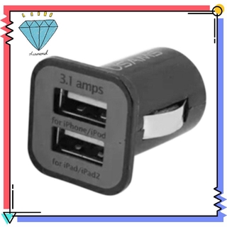 USAMS Universal 12V 3.1A Dual USB Port Car Charger สำหรับโทรศัพท์มือถือแท็บเล็ตพีซี