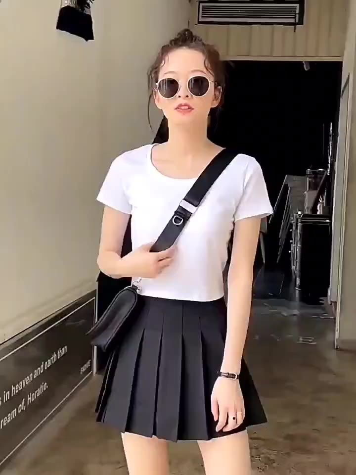 สไตล์เกาหลีไหม่เเฟชั่นฤดูร้อนเเละฤดูใบไม้ร่วงกระโปรงสั้นทรงเทนนิสสวยน่ารักใส่สบายใส่เที่ยว