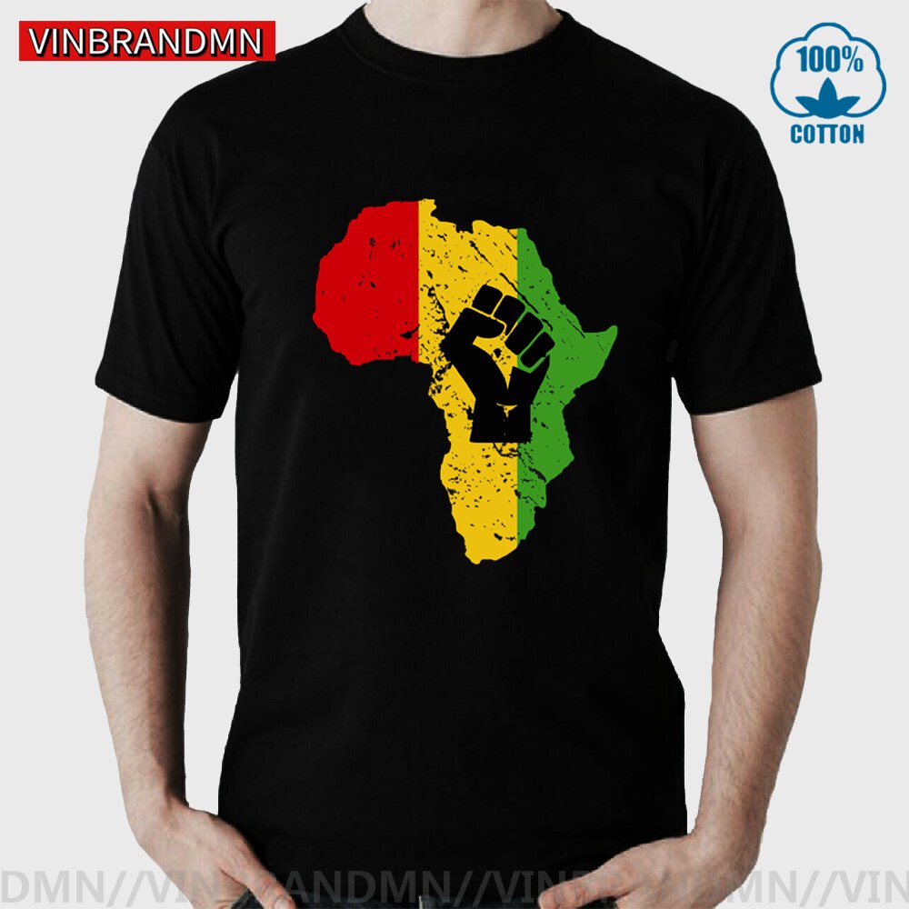 เสื้อยืดลําลอง-ผ้าฝ้าย-แขนสั้น-คอกลม-พิมพ์ลายโลโก้-rastafari-africa-power-fist-rasta-reggae-สไตล์วินเทจ-สําหรับผู้ชาย