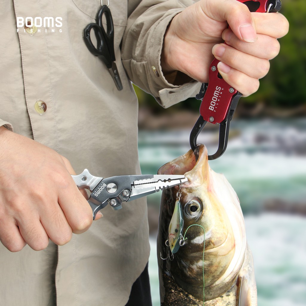 booms-fishing-x10-คีมตกปลา-อลูมิเนียมอัลลอยด์-พร้อมตะขอเกี่ยว-หนา-น้ําหนักเบา-ป้องกันสนิม