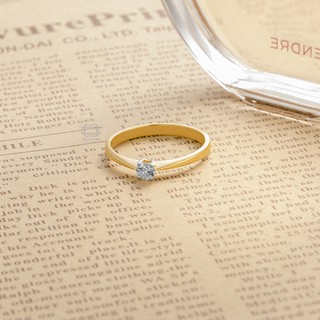 Amantio Diamond 💍SOLITAIRE RING แหวนเพชรแท้18K YELLOW GOLD✨(E COLORน้ำ99)✨