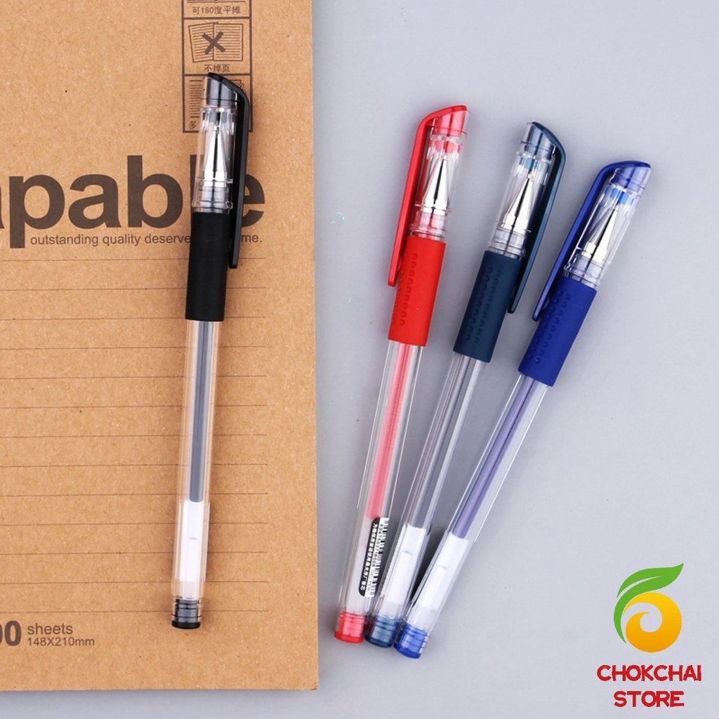 chokchaistore-ปากกาเจล-คลาสสิค-0-5-มม-แดง-น้ำเงิน-ดำ-gel-pen