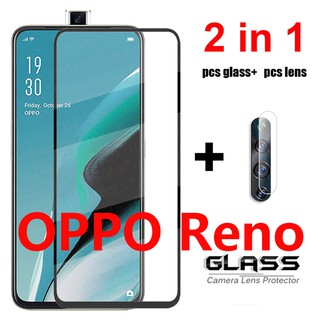 ฟิล์มกระจกนิรภัยกันรอยหน้าจอ เลนส์กล้อง แบบเต็มจอ สําหรับ OPPO Reno 10x zoom Reno2 Z Reno6 Z 5G F Realme 5 2 ชิ้น ต่อล็อต