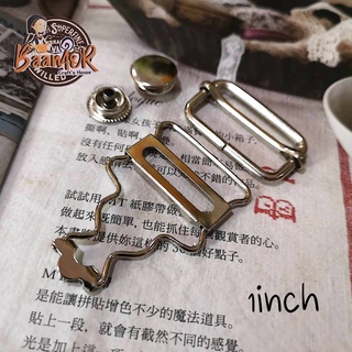 1inch ตัวล็อค สายเอี๊ยม ตัวเลื่อนสาย ตัวเลื่อน เหลี่ยม ตัวล็อค เอี๊ยม สีเงิน ขนาด 2.8x4 cm ช่องสำหรับใส่สาย 1 นิ้ว