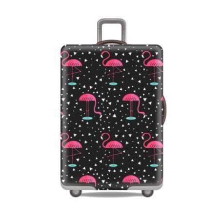 chu-luggage-ผ้าคลุมกระเป๋าเดินทางลายนกฟามิงโก้-รุ่น036-สีดำ