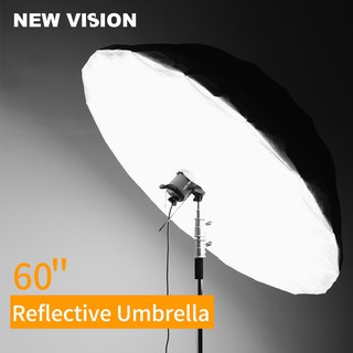 Godox 60 inch 150cm Silver Black Reflective Umbrella with Large Diffuser Cover