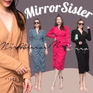 Code : 11008.1 เดรสออกงาน เดรสเรียบหรู เดรสสีดำ งานป้าย Mirrorsister