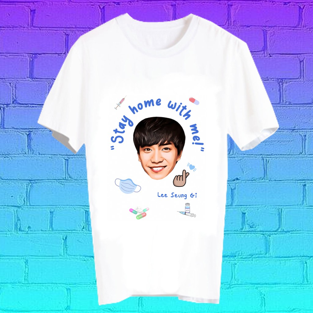 สั่งทำ-เสื้อยืด-fanmade-เสื้อแฟนเมด-เสื้อยืดลายโควิด-โควิด19-covid19-stay-home-with-me-blk19-อีซึงกิ-lee-seung-gi