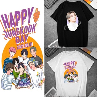 เสื้อยืดแขนสั้นพิมพ์ลายการ์ตูน Kpop Bts Jungkook แฟชั่นสําหรับผู้ชาย หลว &lt;2022&gt;