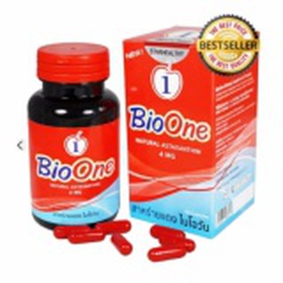 BioOne 4 mg. Astaxanthin สาหร่ายแดงไบโอวัน บำรุงร่างกาย สุขภาพแข็งแรง บรรจุ 60 แคปซูล (1 กล่อง)