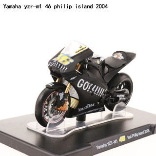 โมเดลรถมอเตอร์ไซค์ YZR-M1 VR-46 test Phillip Island 2004 ทำจากเหล็ก สัดส่วน 1:18(YZR-M1 2004) ไม่มีกล่อง