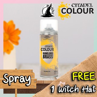 (Spray) RUNELORD BRASS SPRAY : Citadel Paint แถมฟรี 1 Witch Hat