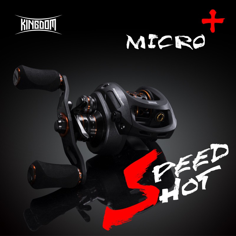Kingdom Speed Shot Micro 2019 อุปกรณ์รอกล้อหมุนความเร็วสูง 6.5:1  สําหรับใช้ในการตกปลา 12+1 Baitcasting