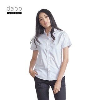 dapp Uniform เสื้อเชิ้ต แขนสั้น ผู้หญิง Womens short sleeve white oxford button down shirt สีขาว(TBSW1001)