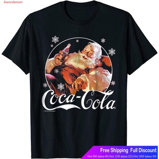 ผ้าฝ้าย 100% เสื้อยืดผู้ชายและผู้หญิง Coca-Cola Vintage Relaxing Santa Christmas Graphic T-Shirt Short sleeve T