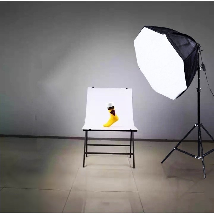 สตูดิโอ-softbox-ไฟต่อเนื่อง-เซ็ตคู่8เหลี่ยมพร้อมขาและหลอดไฟ