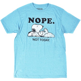 100%cotton เสื้อยืดคอวีผู้ชาย Peanuts Mens Snoopy Heathered Tee men เสื้อ ยืด ผู้ชาย คอกลม โอเวอร์ ไซส์