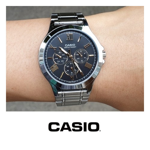 ภาพหน้าปกสินค้าCasio Standard นาฬิกาข้อมือผู้ชาย สายสแตนเลส รุ่น MTP-V300D-1A2UDF,MTP-V300D-1A2,MTP-V300D